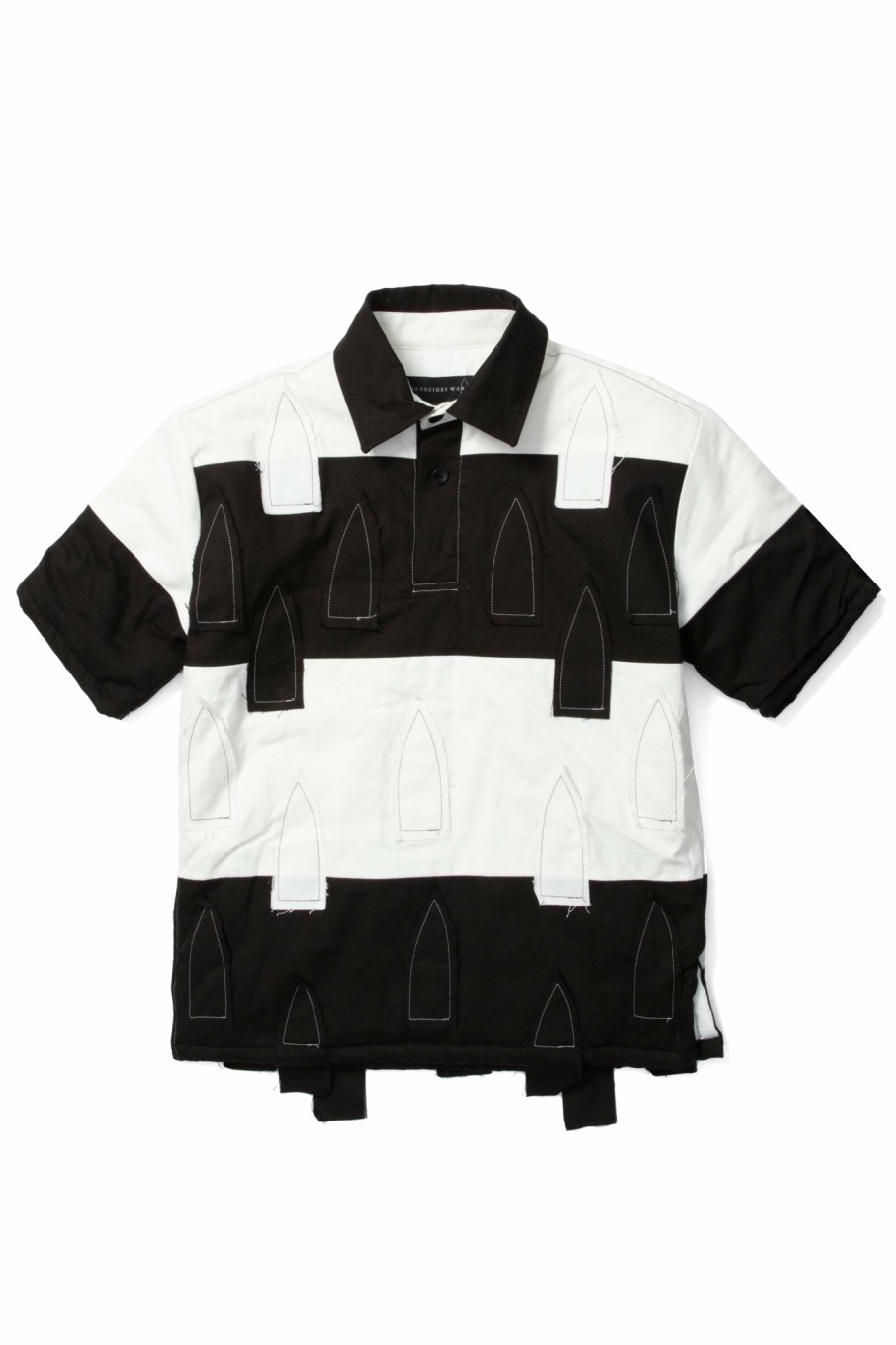 Tops WHO DECIDES WAR | Blocked Window Polo