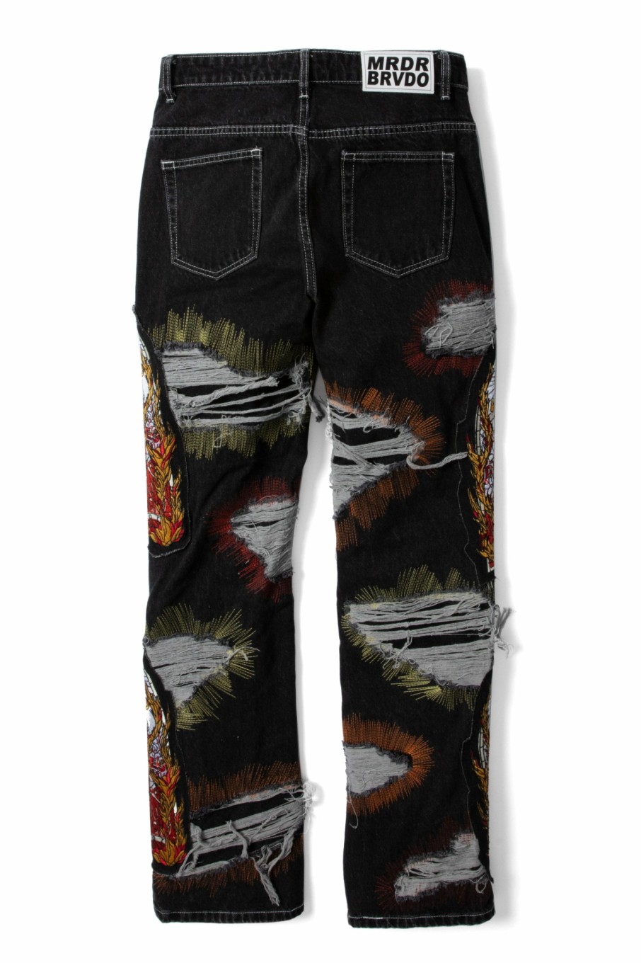 Bottoms WHO DECIDES WAR | All Over Embroidery Denim Pant