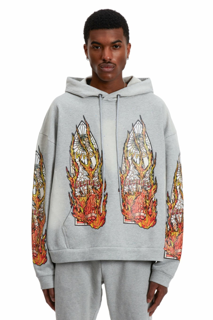 Tops WHO DECIDES WAR | Flame Glass Hooded Sweatshirt