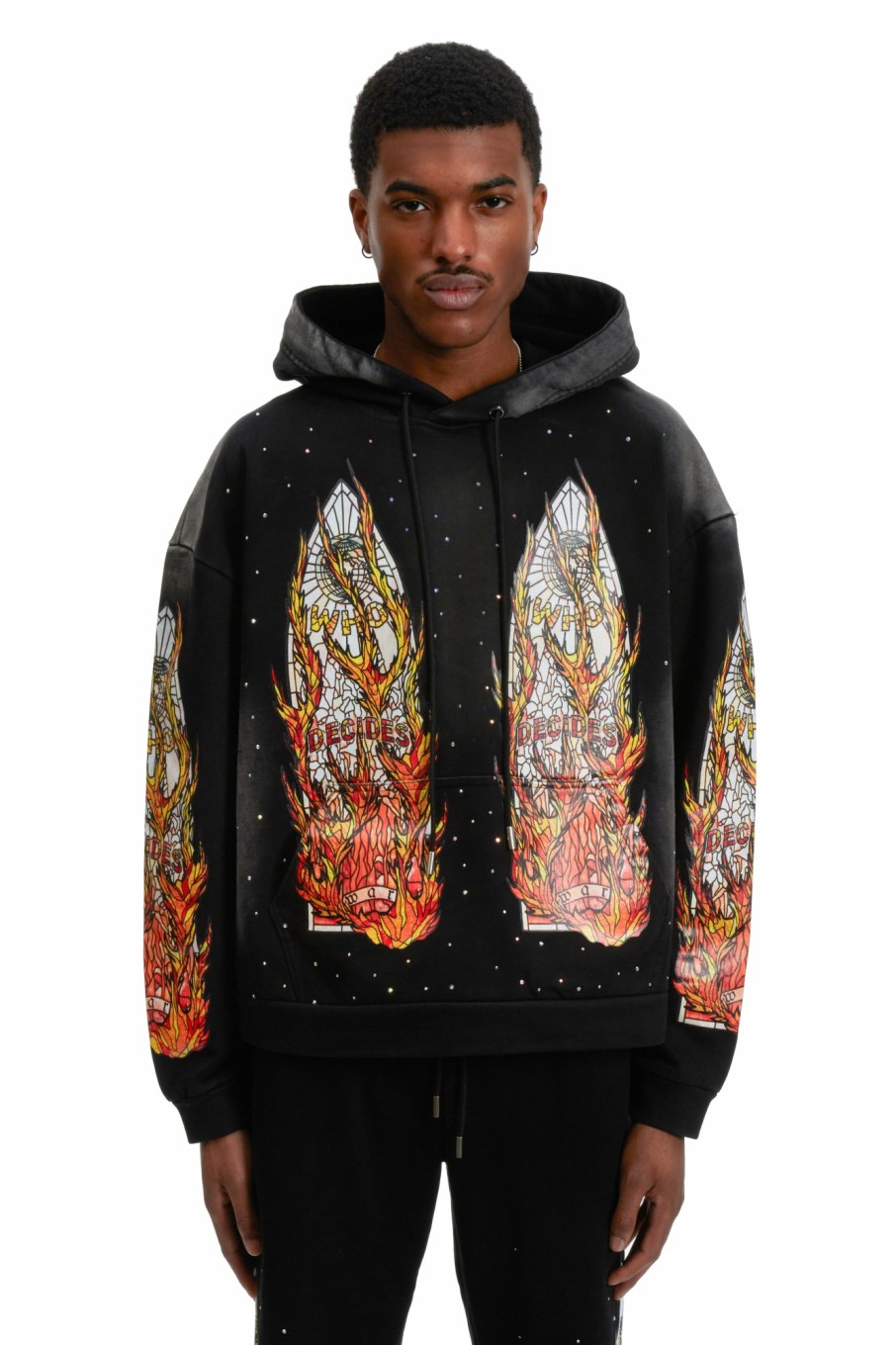 Tops WHO DECIDES WAR | Flame Glass Hooded Sweatshirt