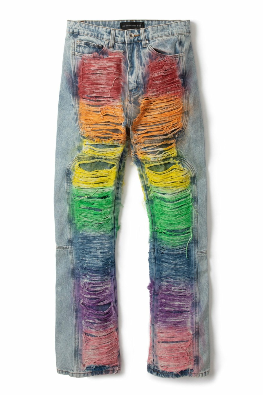 Archive WHO DECIDES WAR | Roygbiv Distressed Signature Denim