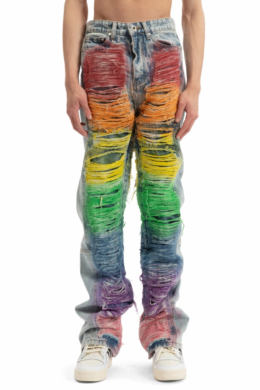 Archive WHO DECIDES WAR | Roygbiv Distressed Signature Denim