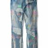 Bottoms WHO DECIDES WAR | Technicolor Embroidery Denim