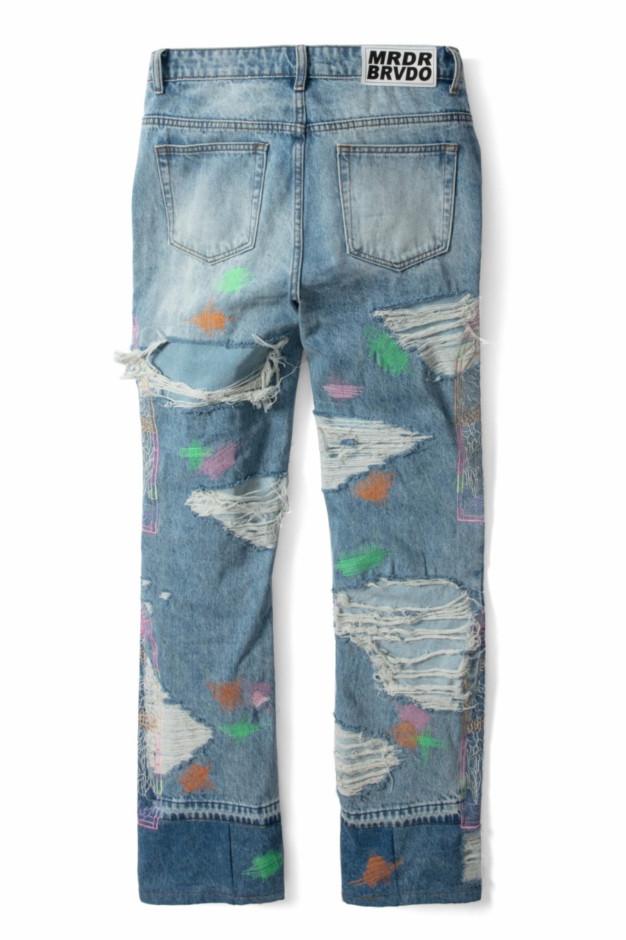 Bottoms WHO DECIDES WAR | Technicolor Embroidery Denim