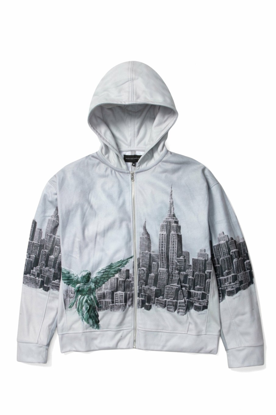 Tops WHO DECIDES WAR | Angel Over The City Zip Up