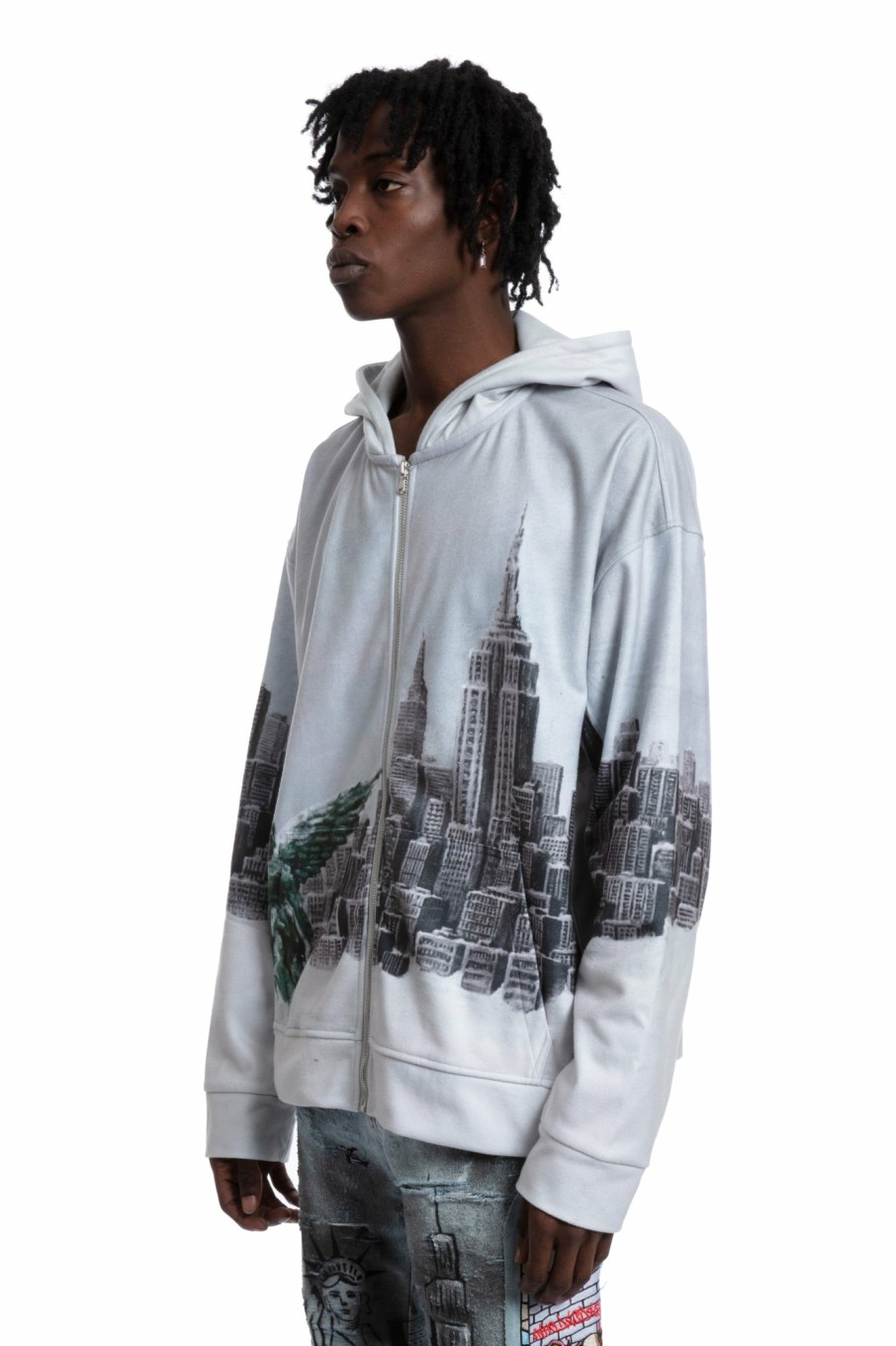 Tops WHO DECIDES WAR | Angel Over The City Zip Up