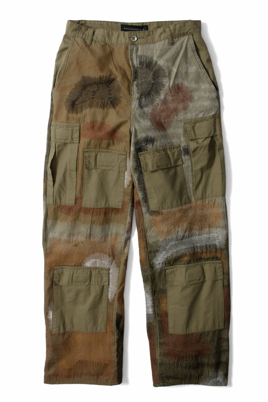 Bottoms WHO DECIDES WAR | Camouflage Embroidery Cargo Pant