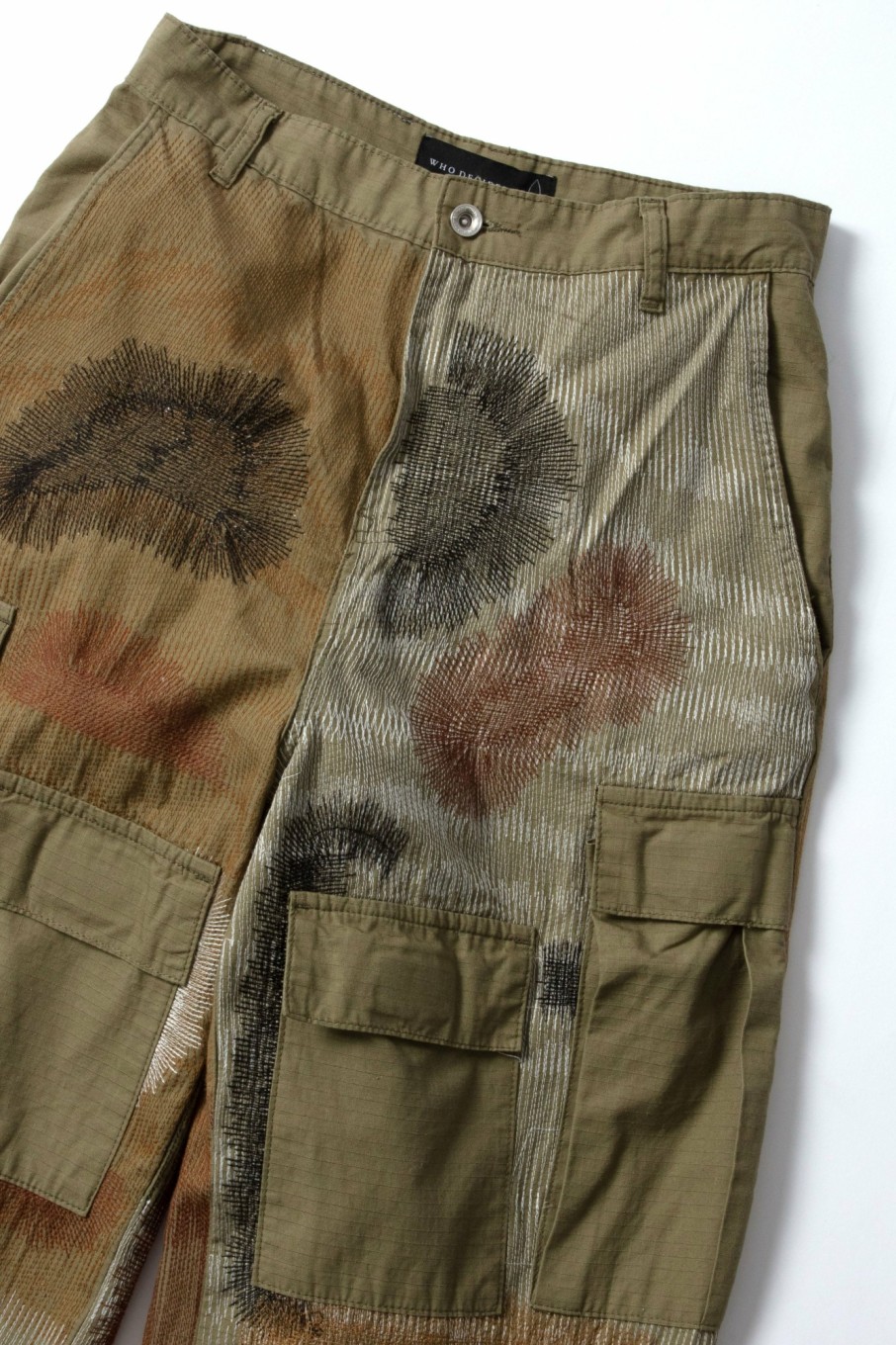 Bottoms WHO DECIDES WAR | Camouflage Embroidery Cargo Pant